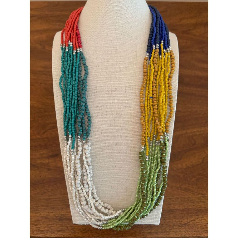 Erica Lyons | Multicolor Seed Bead Necklace | 28” Adjustable